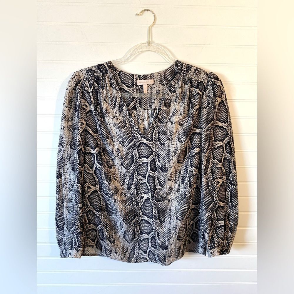 Rebecca Taylor 100% Silk Snake Animal Print Blouse Size 2